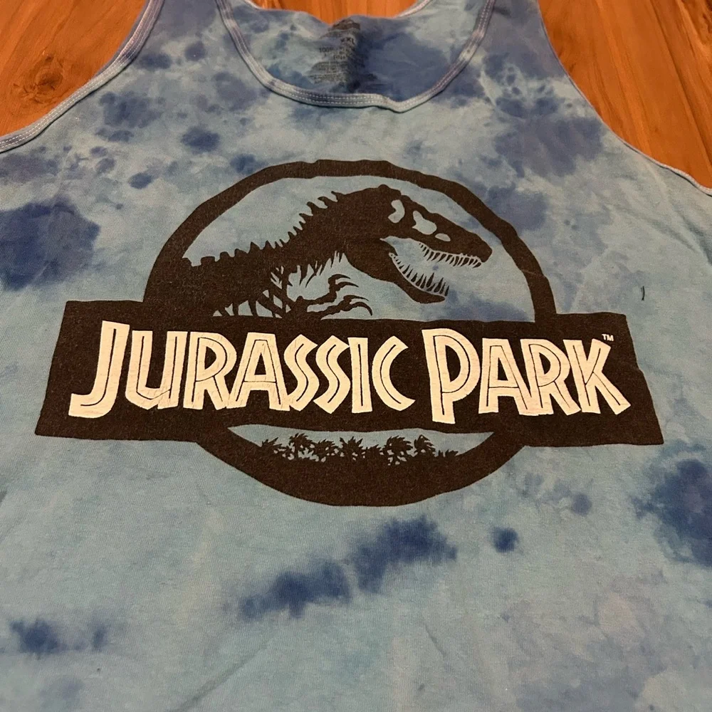 Jurassic Park Mens Blue Muscle Tank Top Size XXL